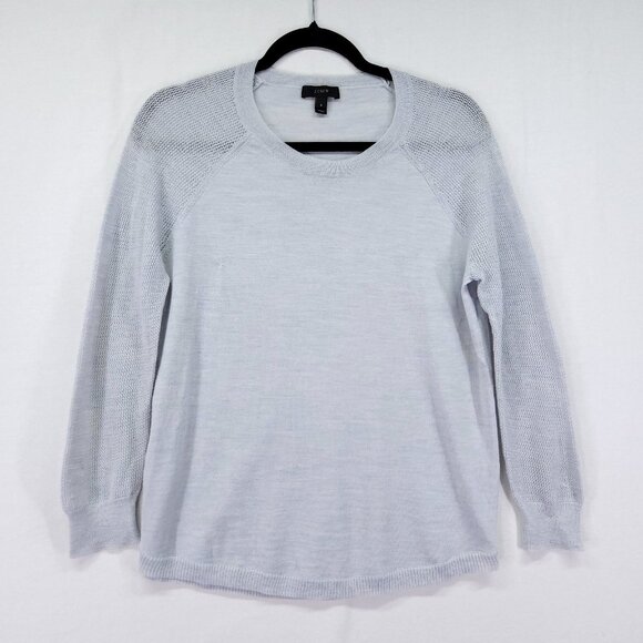 J Crew Merino Wool Lightweight Sweater Womens Small Open Knit Long Sleeve - Picture 1 of 16